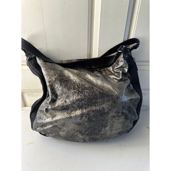 Kipling Women's Carley Expandable Metallic Snakeskin Hobo Handbag Shoulder Bag - Picture 3 of 9